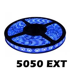 Tira led 5050 exterior azul 5mts
