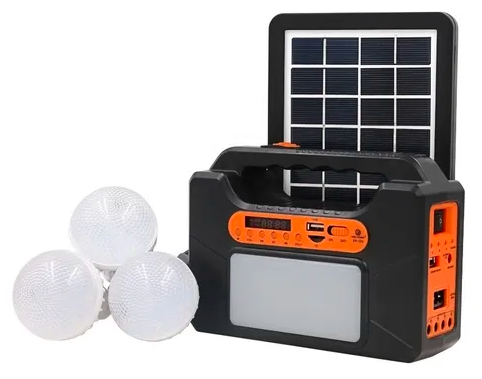 Kit Pantalla Solar con Parlante Bluetooth USB Power Bank Linterna Fm y Lamparas TYN-393BT