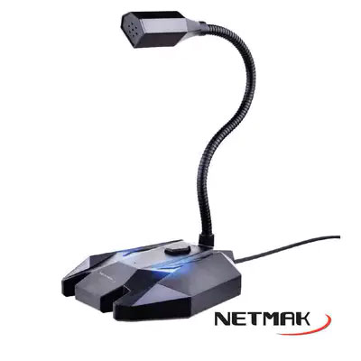 Microfono Gamer Retroiluminado Usb - Cuello flexible Netmak NM-FLEX