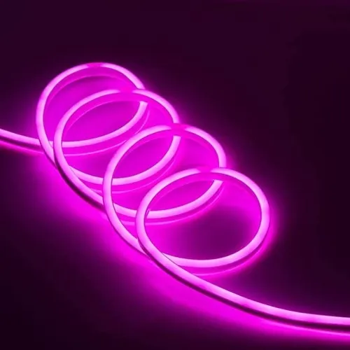 Tira Led Flexible Luz de Neon Rosa 12V (6*12mm) x mts