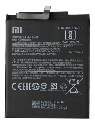Bateria Xiaomi Redmi 6A / Redmi 6 BN37 Original