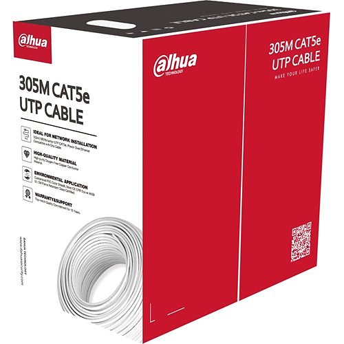 Cable UTP Cat 5E Interior 305m CCTV Analogico Blanco Dahua 100% cobre