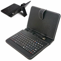 [6925749700166] Funda de tablet con teclado lisa 7&quot;/ 8&quot; + cable lapiz touch (cable USB)