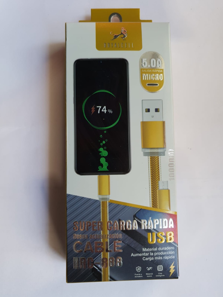 [7796350506301] Cable de Datos Carga Rapida 5A V8 RC-888