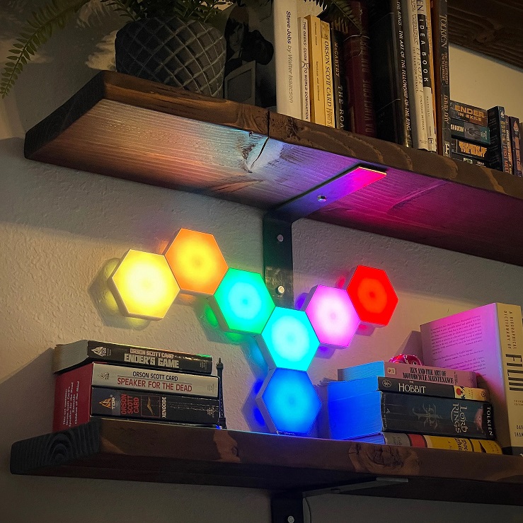 [502935 SR359-3] Kit Aplique de 3 Luces Led RGB a Pilas con Control