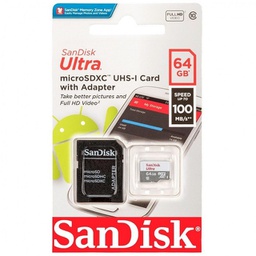 [GN3MA 619659185060] Micro SD Sandisk Ultra 64gb clase 10 100MB/s