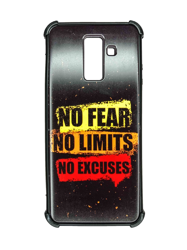 TPU Rigido estampado Samsung J8 NO FEAR NO LIMITS NO EXCUSES