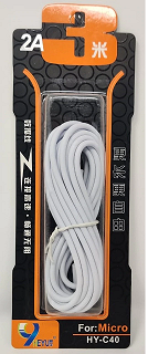 Cable Tipo V8 carga rapida 2A 3m HY-C40