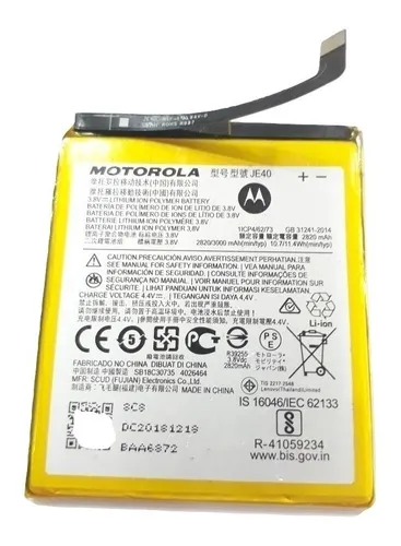 Bateria Motorola Moto G7 Play Xt1952 Moto One Xt1941 JE40 Original