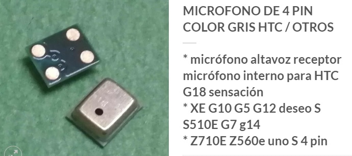 Microfono de 4 Pin Color Gris HTC y Otros