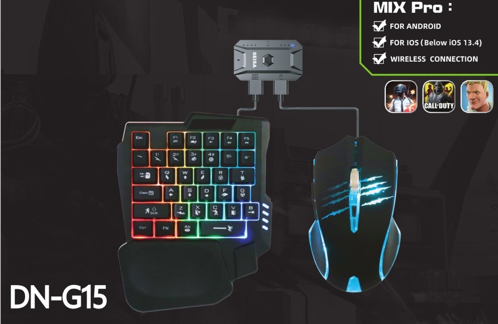 Kit Teclado Mouse Receptor BT Gaming DN-G15