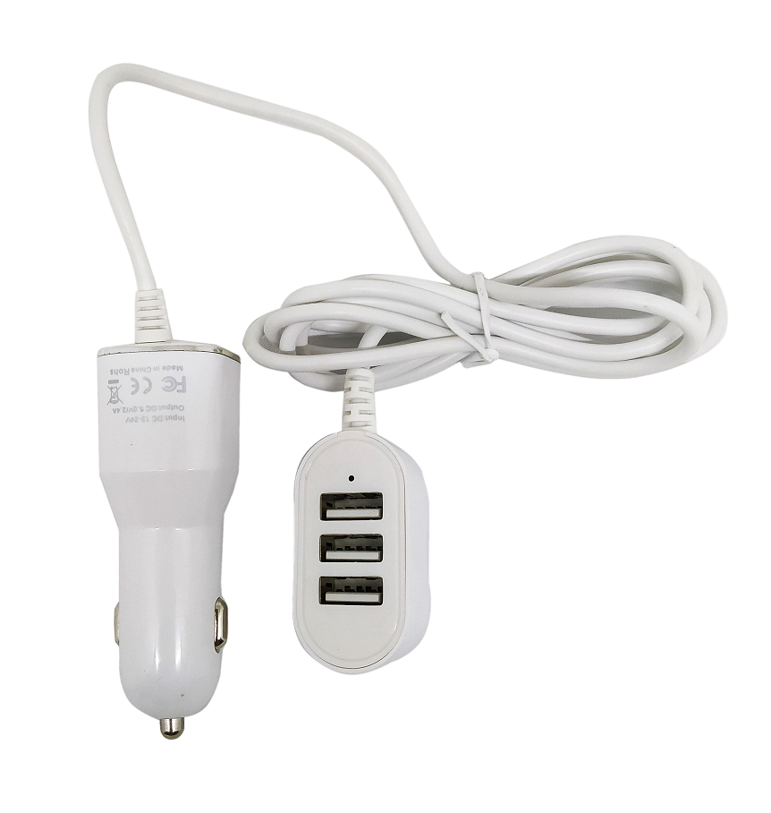 Cargador 12v Extension Usb 4 puertos 2.4A