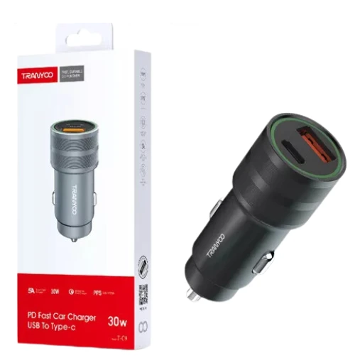 Cargador 12v doble Usb QC3.0 + PD 30W Carga Rapida Tranyoo T-C9