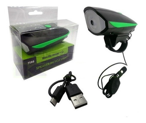 Luz De Bici Impermeable y recargable 3 Modos con Bocina FY-7588