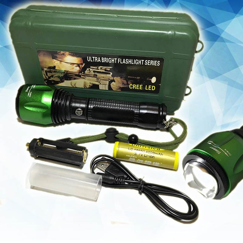 Linterna Tactica Recargable con Estuche Rompe Cristal LN450
