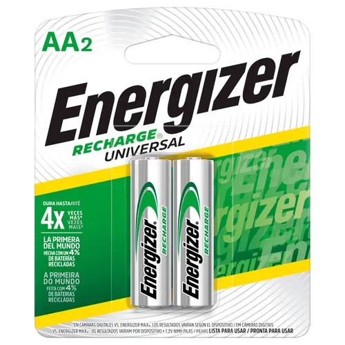 Pack 2 pilas AA Energizer Recargable 2000 mAh