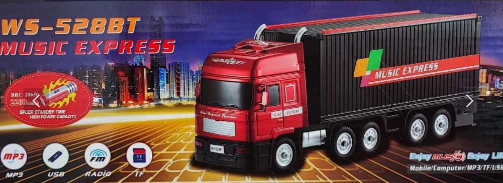 Parlante Portatil BT MICRO SD USB AUX FM Camion WS-528BT