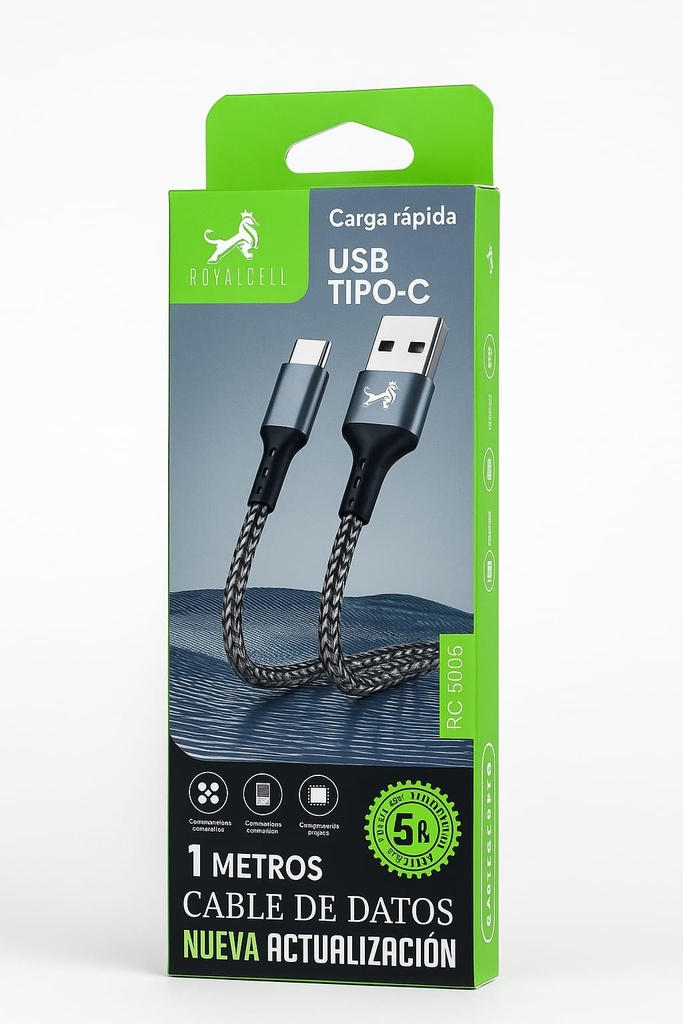 Cable de Datos Carga Rapida 5A Tipo C Cordon RC-5006