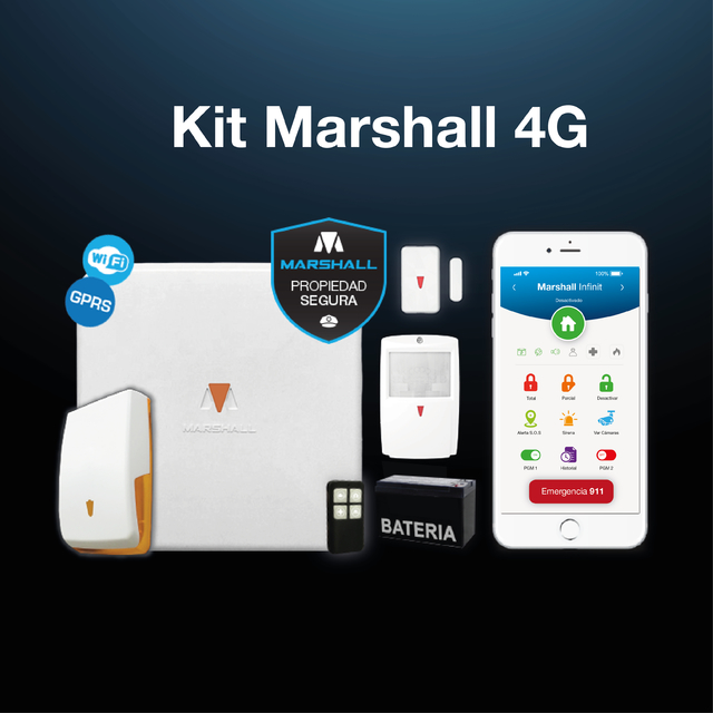 Kit de alarma Marshall 4G (Comprar Chip a Eleccion)