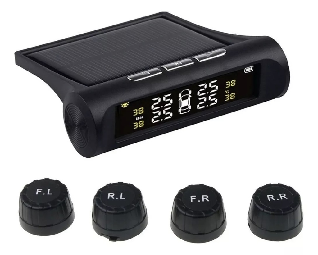 Sensor Monitor Solar Usb de Presion y Temperatura para Neumaticos Exterior AMK-X6