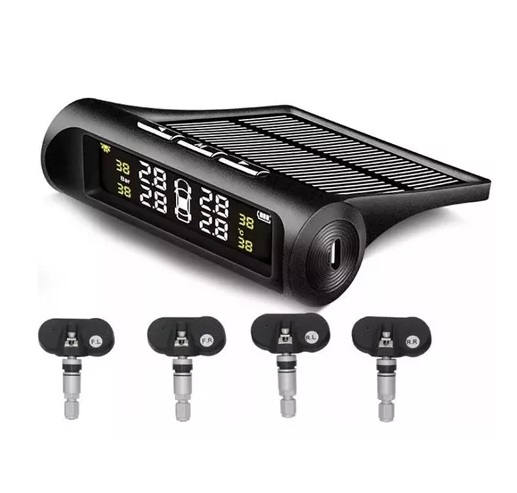 Sensor Monitor Solar Usb de Presion y Temperatura para Neumaticos Interior AMK-X7