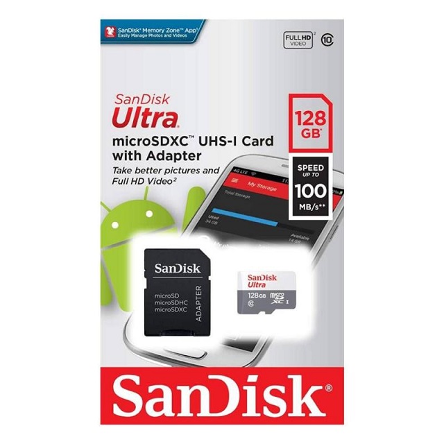 Micro SD Sandisk Ultra 128gb 100Mb/s