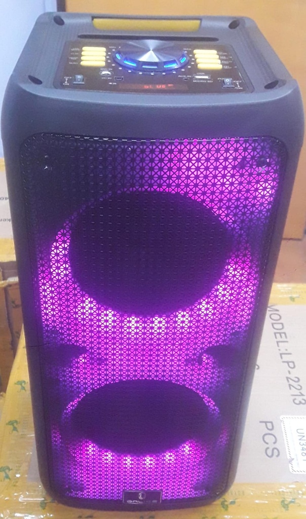 Parlante Portatil 8" x2 7000w BT Karaoke con Microfono Sd Usb Aux KE-28B (54x26cm)