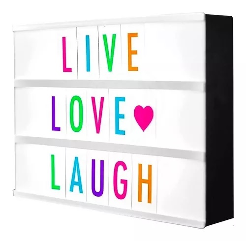 Cartel Luminoso Led Letras Cine Cinema Light Box Grande Colores 30x22cm