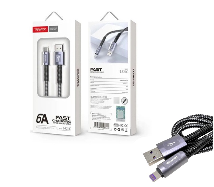 Cable de Datos Carga Rapida Lightning 3A Tranyoo T-X21i