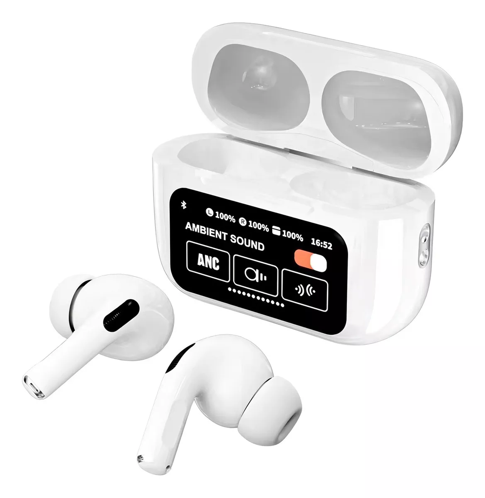 Auricular base cargadora Bluetooth A9PRO con Pantalla Táctil y Reduccion de ruidos ANC