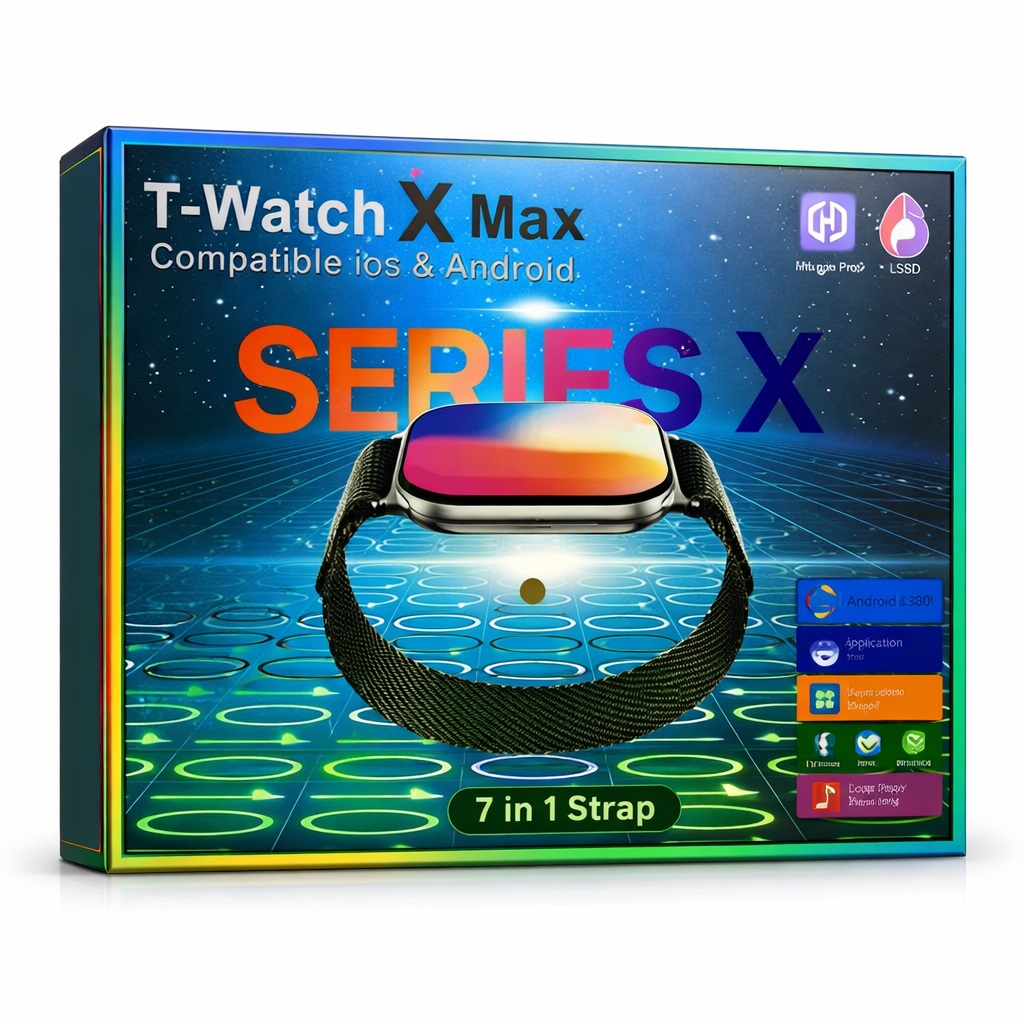 Reloj Inteligente Smartwatch Monitor Cardiaco Deporte 7 en 1 T-Watch X Max