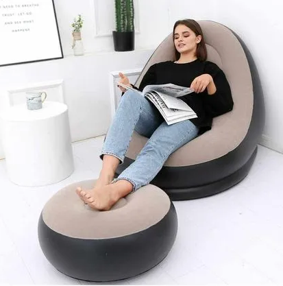 Puff Sillon Inflable con Apoya Pies (116x98x83cm)