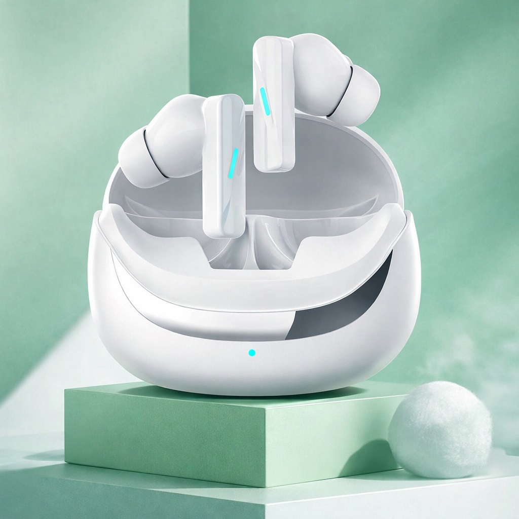 Auricular Bluetooth 5.4 Doble RM-700 con Base Cargadora