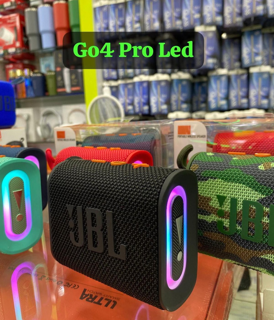 Parlante Portatil Bluetooth JBL GO4 Pro con Luces Azul (Replica)