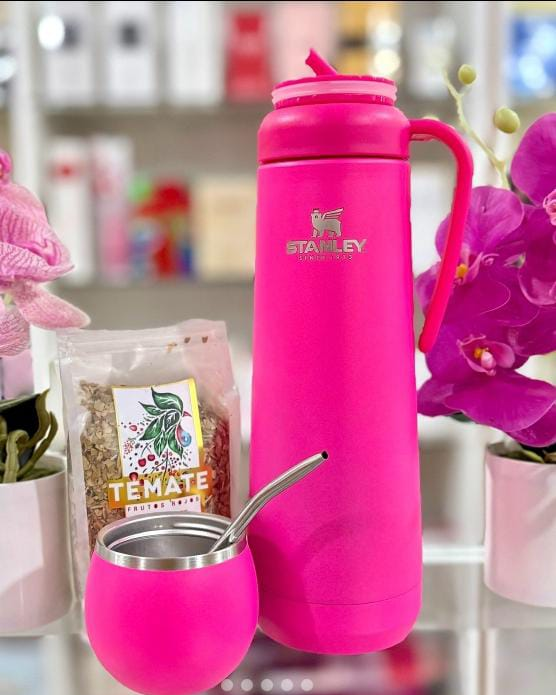 Termo con Tapa Mate y Bombilla 1.2L Stanley Fucsia