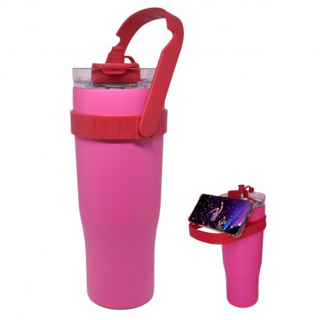 Vaso Quencher con Soporte para Celular 1.2L (Fucsia)