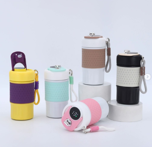 Vaso Termico con Pico y Termometro Led Stanley 450ml Rosa