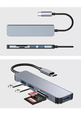 Hub Tipo C con 5 puertos usb 3.0 + usb 2.0 x 2 + SD + TF