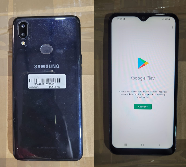 Celular Usado Samsung A10s 32GB/2GB RAM Negro Azulado (detalle en modulo) @#