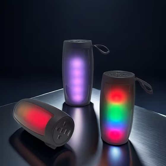 Parlante Portatil BT Micro Sd Usb Aux Fm con Luces RS1202