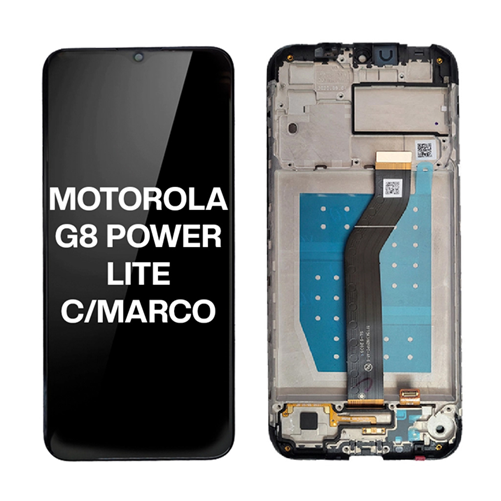 Modulo Motorola G8 Power Lite con marco, buzzer, parlante, flex botones Original (RN)
