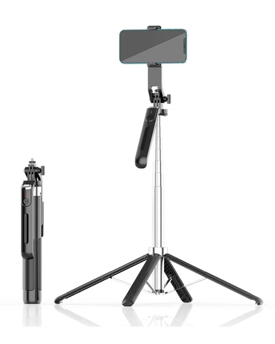 Cuadripode Baston Selfie Disparador Bluetooth 180cm 360° P190