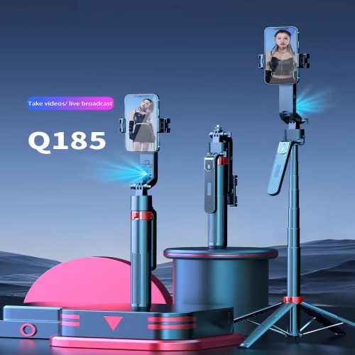 Cuadripode Baston Selfie Disparador Bluetooth con Seguimiento Facial 180cm 360° Q185