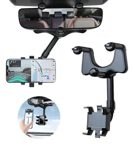 Soporte Universal de Celular o GPS para Espejo Retrovisor 360°