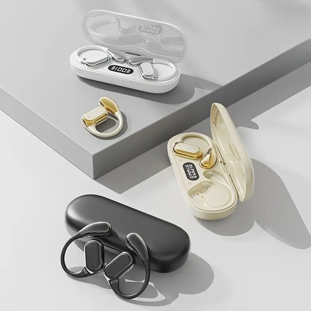 Auricular Bluetooth Open-Ear V5.4 Doble con Base Cargadora JK-608