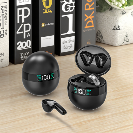 Auricular Bluetooth V5.5 Doble con Base Cargadora JK-611