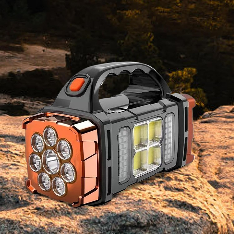 Linterna Led Recargable Solar Lateral COB Power Bank HB-2678 (15x10x7cm))