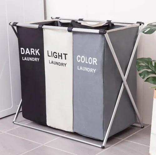 Canasto Plegable Organizador de Ropa 3 divisiones