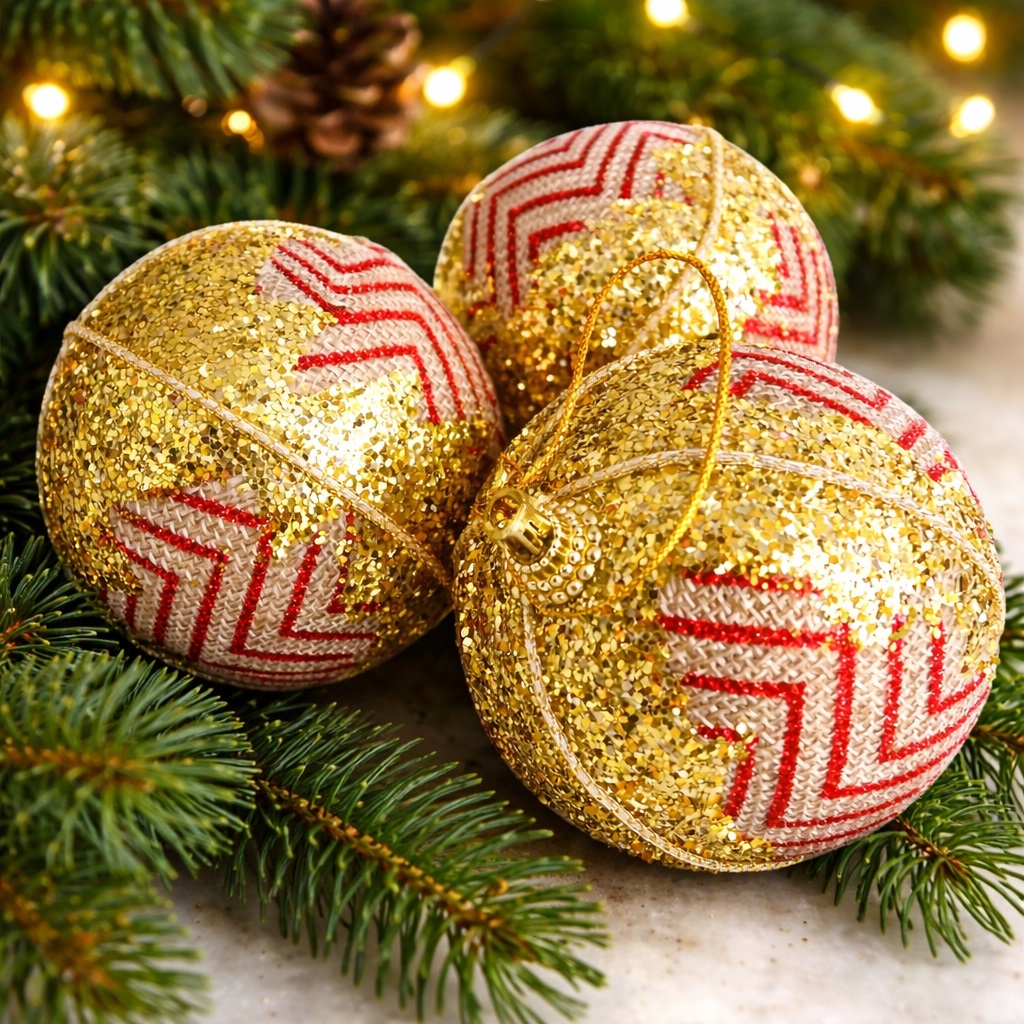 ADORNO GLOBO DECORADO CON BRILLOS 8 CM x 3 (XM-043)