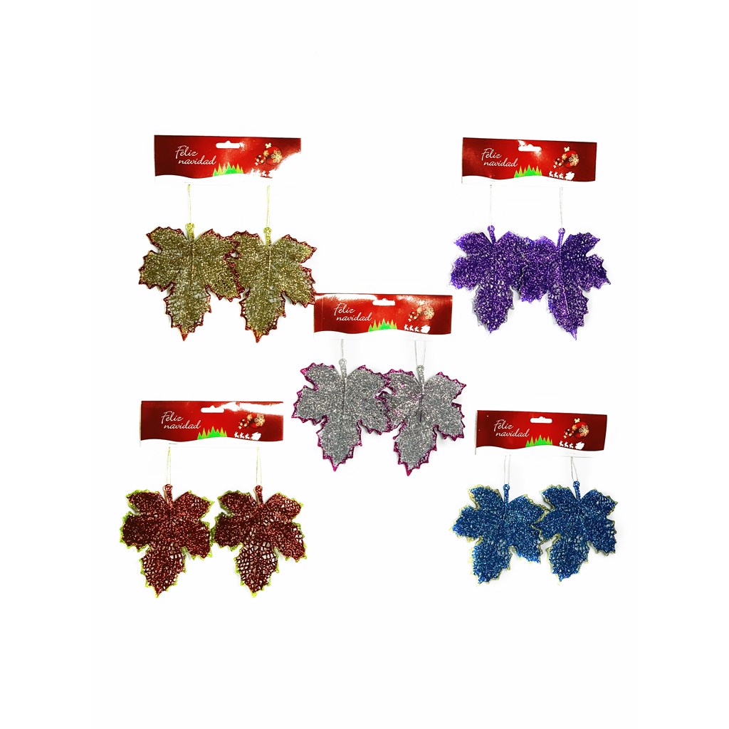 ADORNO HOJA CON BRILLO (L159-17-5)